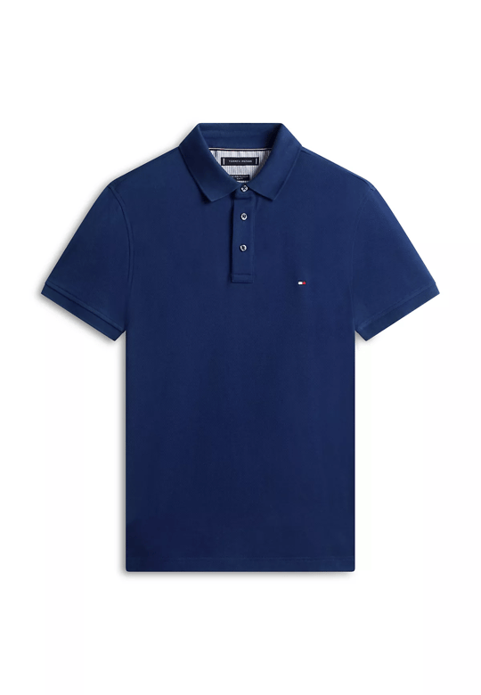 Tommy Hilfiger Tommy Hilfiger Erkek Pamuklu Polo Yakalı Düğme Kapamalı Kısa Kollu Mavi Polo Yaka T-Shirt MW0MW17771-DCC