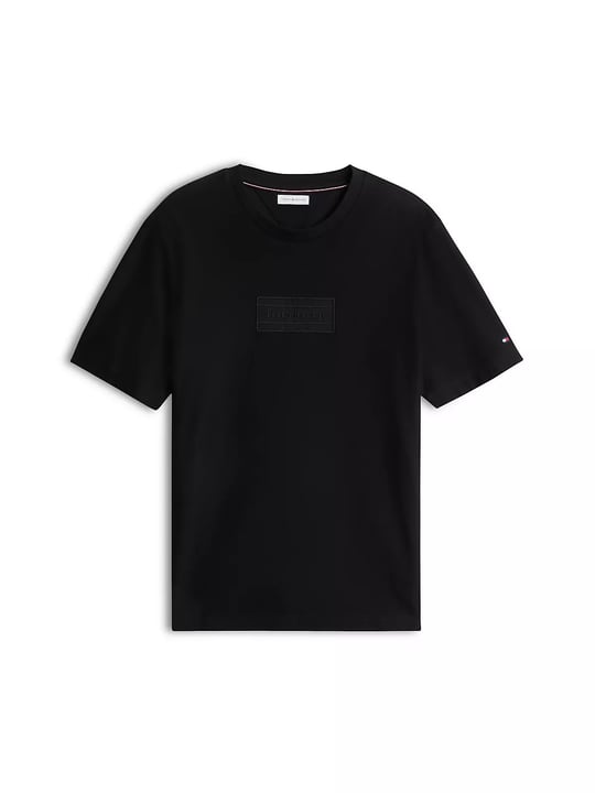 Tommy Hilfiger Tommy Hilfiger Erkek Pamuklu Bisiklet Yaka Kısa Kollu Siyah T-Shirt MW0MW44888-BDS