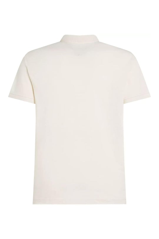 TOMMY HILFIGER Tommy Hilfiger Erkek Pamuklu Polo Yakalı Düğme Kapamalı Kısa Kollu Ekru Polo Yaka T-Shirt MW0MW17771-Z00