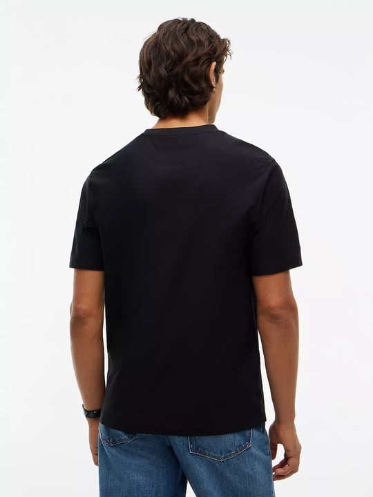 Tommy Hilfiger Tommy Hilfiger Erkek Pamuklu Bisiklet Yaka Kısa Kollu Siyah T-Shirt MW0MW44888-BDS