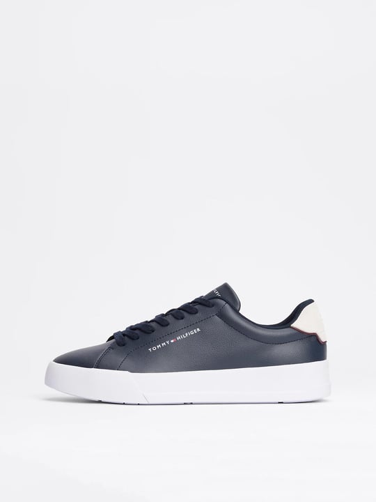 Tommy Hilfiger Tommy Hilfiger Erkek Rahat Düz Taban Topuk Renk Geçişli Deri Lacivert Sneaker FM0FM05367-DW5