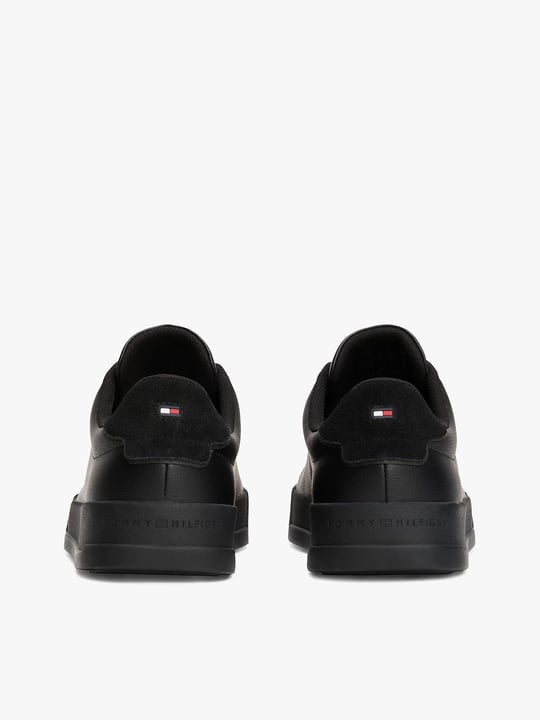 TOMMY HILFIGER Tommy Hilfiger Erkek Rahat Düz Taban Topuk Renk Geçişli Deri Siyah Sneaker FM0FM05367-0GJ