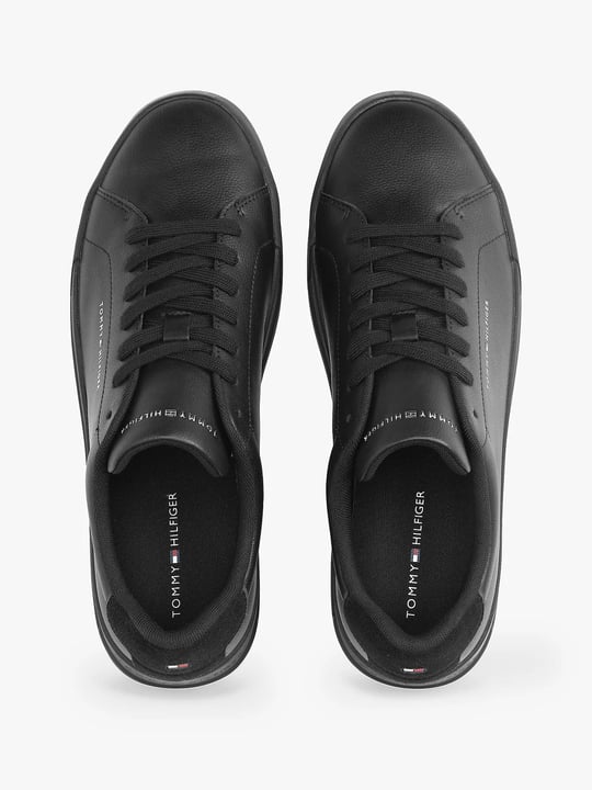 TOMMY HILFIGER Tommy Hilfiger Erkek Rahat Düz Taban Topuk Renk Geçişli Deri Siyah Sneaker FM0FM05367-0GJ
