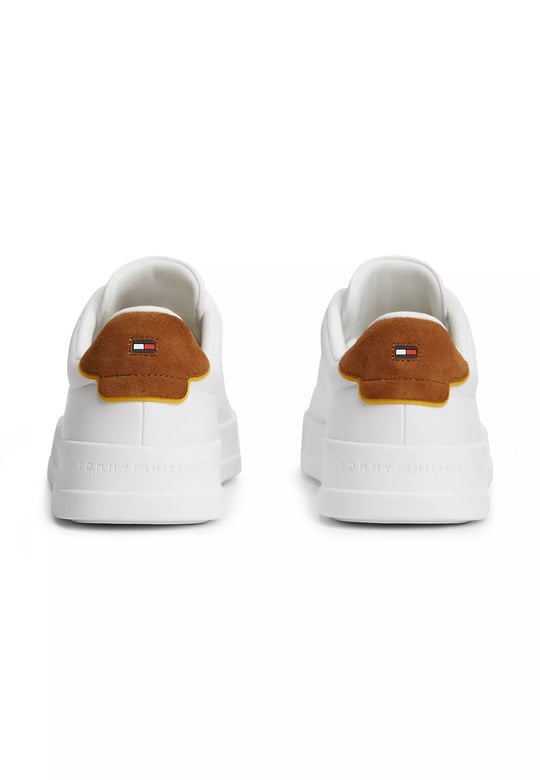 Tommy Hilfiger Tommy Hilfiger Erkek Rahat Düz Taban Topuk Renk Geçişli Deri Beyaz Sneaker FM0FM05367-02R