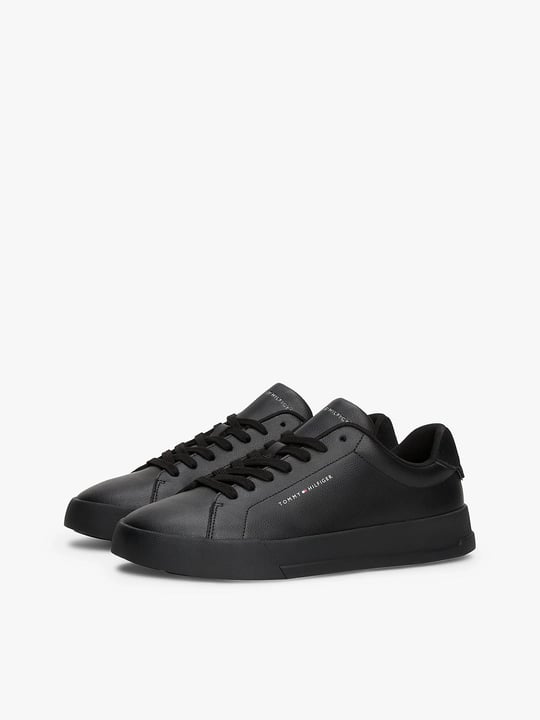 TOMMY HILFIGER Tommy Hilfiger Erkek Rahat Düz Taban Topuk Renk Geçişli Deri Siyah Sneaker FM0FM05367-0GJ