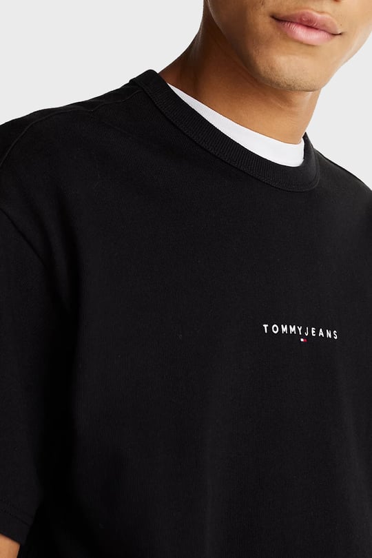 Tommy Hilfiger Tommy Hilfiger Erkek Rahat Kesim Yuvarlak Yaka Pamuklu Kısa Kollu Siyah T-Shirt DM0DM21110-BDS