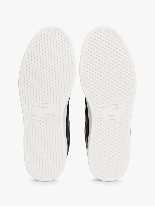 Tommy Hilfiger Tommy Hilfiger Erkek Rahat Düz Taban Nefes Alabilir Üst Yüzeyli Deri Siyah Sneaker EM0EM01574-BDS