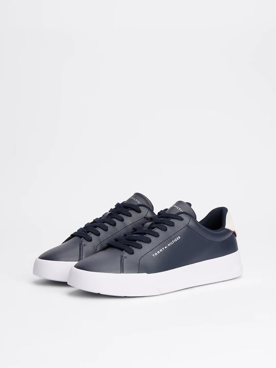 Tommy Hilfiger Tommy Hilfiger Erkek Rahat Düz Taban Topuk Renk Geçişli Deri Lacivert Sneaker FM0FM05367-DW5