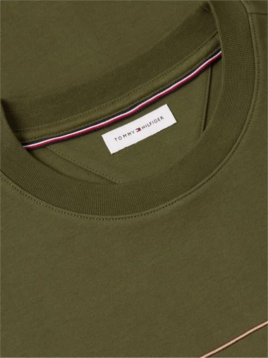Tommy Hilfiger Tommy Hilfiger Erkek Regular Fit Organik Pamuklu Logo Baskılı Bisiklet Yaka Uzun Kollu Yeşil Sweatshirt MW0MW44939-MT1
