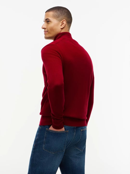 Tommy Hilfiger Tommy Hilfiger Erkek Regular Fit Dik Yaka Uzun Kollu Kırmızı Kazak MW0MW28049-XIT