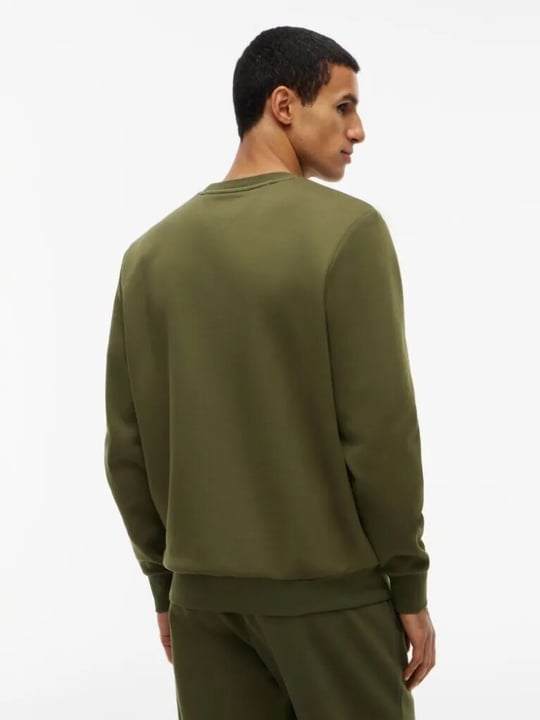 Tommy Hilfiger Tommy Hilfiger Erkek Regular Fit Organik Pamuklu Logo Baskılı Bisiklet Yaka Uzun Kollu Yeşil Sweatshirt MW0MW44939-MT1