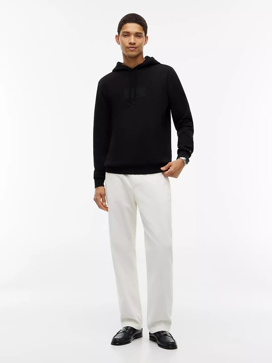 Tommy Hilfiger Tommy Hilfiger Erkek Regular Fit Kapüşonlu Yaka Uzun Kollu Siyah Sweatshirt MW0MW44967-BDS