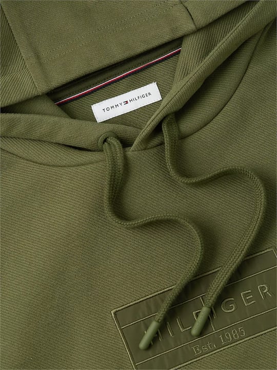 Tommy Hilfiger Tommy Hilfiger Erkek Regular Fit Kapüşonlu Yaka Uzun Kollu Yeşil Sweatshirt MW0MW44967-MT1