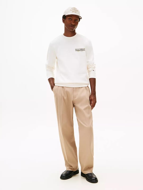 Tommy Hilfiger Tommy Hilfiger Erkek Regular Fit Yuvarlak Yakalı Logo Baskılı Uzun Kollu Sarı Sweatshirt MW0MW41433-Z00