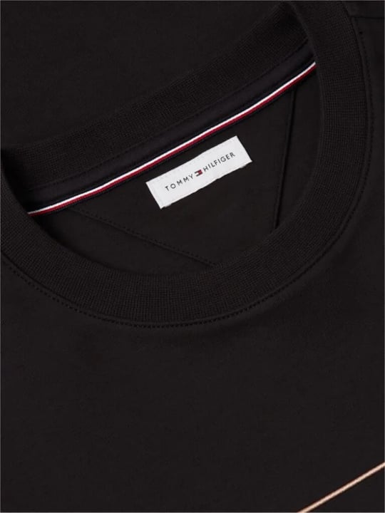 Tommy Hilfiger Tommy Hilfiger Erkek Regular Fit Organik Pamuklu Logo Baskılı Bisiklet Yaka Uzun Kollu Siyah Sweatshirt MW0MW44939-BDS