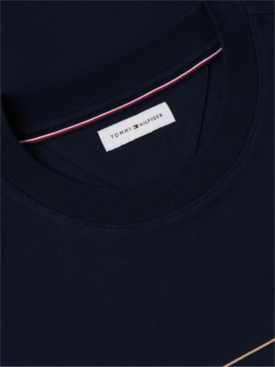Tommy Hilfiger Tommy Hilfiger Erkek Regular Fit Organik Pamuklu Logo Baskılı Bisiklet Yaka Uzun Kollu Lacivert Sweatshirt MW0MW44939-DW5