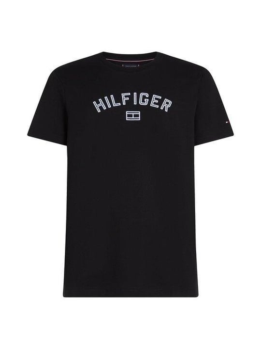 TOMMY HILFIGER Tommy Hilfiger Erkek Regular Fit Pamuklu Logo Baskılı Pamuklu Yuvarlak Yakalı Kısa Kollu Siyah T-Shirt MW0MW39357-BDS