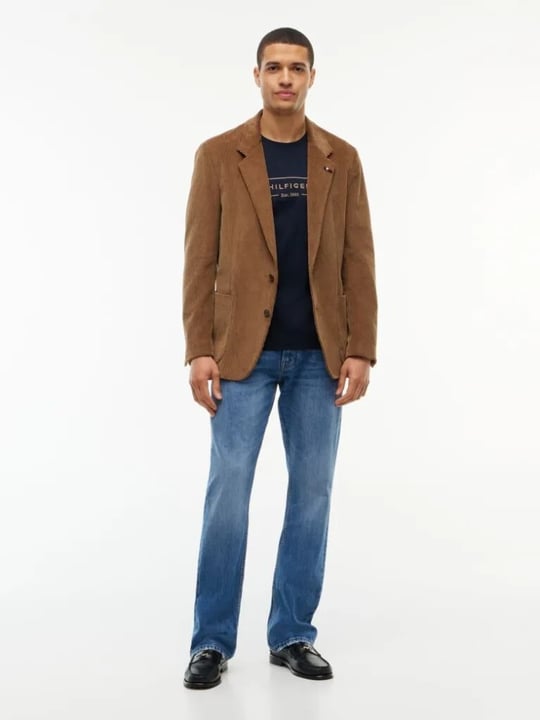 Tommy Hilfiger Tommy Hilfiger Erkek Regular Fit Esnek Pamuklu İnterlok Örme Logolu Bisiklet Yaka Kısa Kollu Lacivert T-Shirt MW0MW44880-DW5
