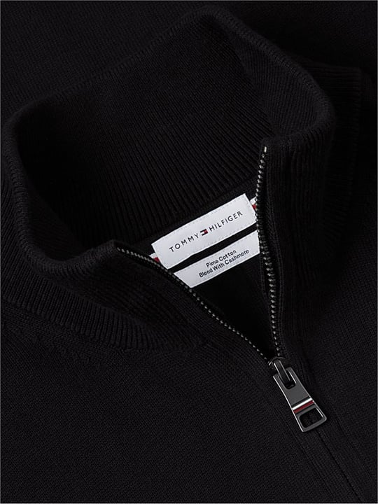 Tommy Hilfiger Tommy Hilfiger Erkek Regular Fit Dik Yaka Uzun Kollu Siyah Kazak MW0MW28049-BDS