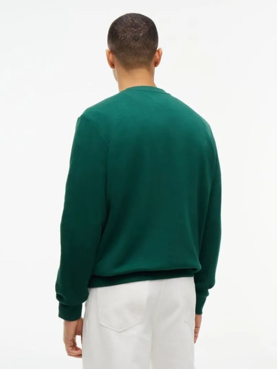 Tommy Hilfiger Tommy Hilfiger Erkek Regular Fit Pamuklu Logo Detaylı Bisiklet Yaka Uzun Kollu Yeşil Sweatshirt MW0MW44938-L6K