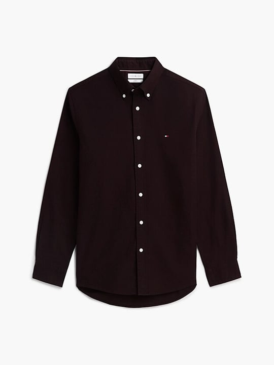 Tommy Hilfiger Tommy Hilfiger Erkek Regular Fit Esnek Pamuklu Göğüste TH Logo Bayrak İmzalı Uzun Kollu Kahverengi Gömlek MW0MW40469-HJT
