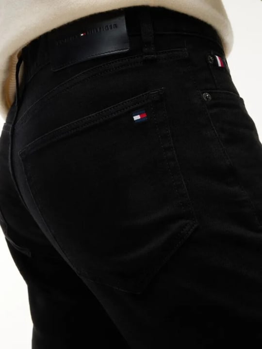 Tommy Hilfiger Tommy Hilfiger Erkek Slim Fit Esnek Denim Beş Cepli Fermuarlı Düğmeli Denim Jeans MW0MW44919-1B1