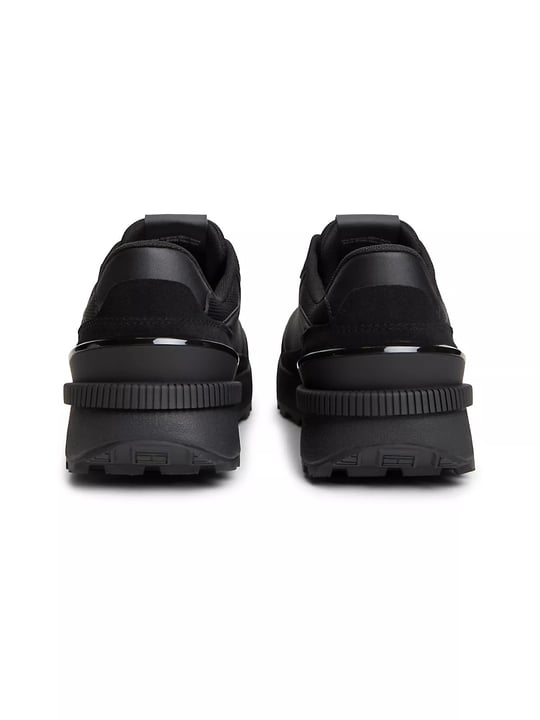 Tommy Hilfiger Tommy Hilfiger Erkek Süet ve Tekstil Karma Yüzey Logolu Koşu Tarzı Siyah Sneaker EM0EM01775-0GJ