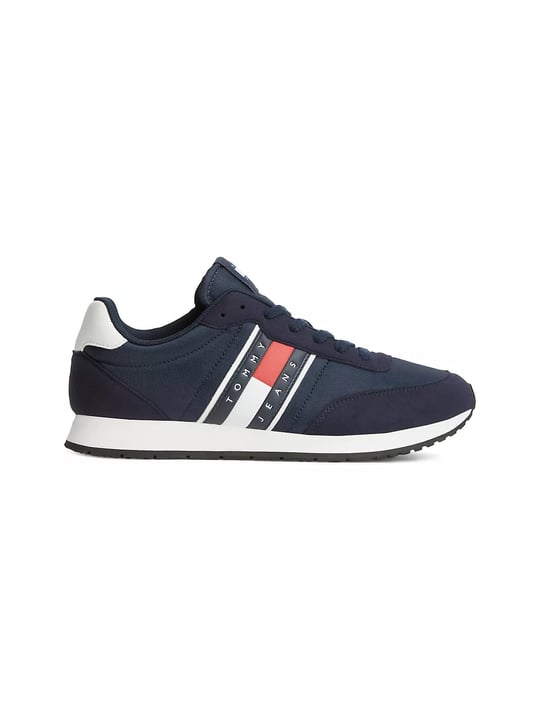 Tommy Hilfiger Tommy Hilfiger Erkek Süet Detaylı Bayrak Logo Desenli Lacivert Sneaker EM0EM01709-C1G