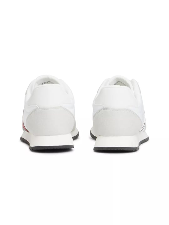 Tommy Hilfiger Tommy Hilfiger Erkek Süet Detaylı Bayrak Logo Desenli Beyaz Sneaker EM0EM01709-YBL