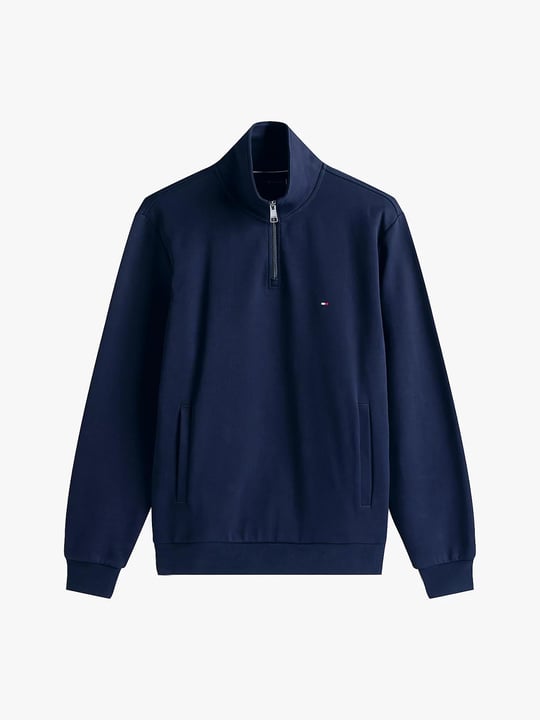 Tommy Hilfiger Tommy Hilfiger Erkek Uzun Kol Normal Dik Yaka Günlük Mavi Sweatshirt MW0MW36510-DW5