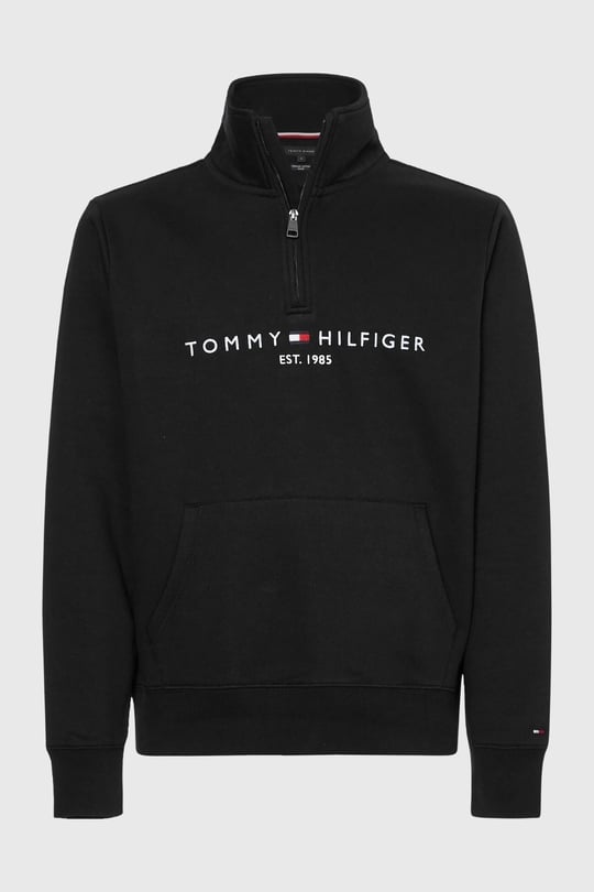 Tommy Hilfiger Tommy Hilfiger Erkek Uzun Kol Normal Dik Yaka Günlük Siyah Sweatshirt MW0MW20954-BDS