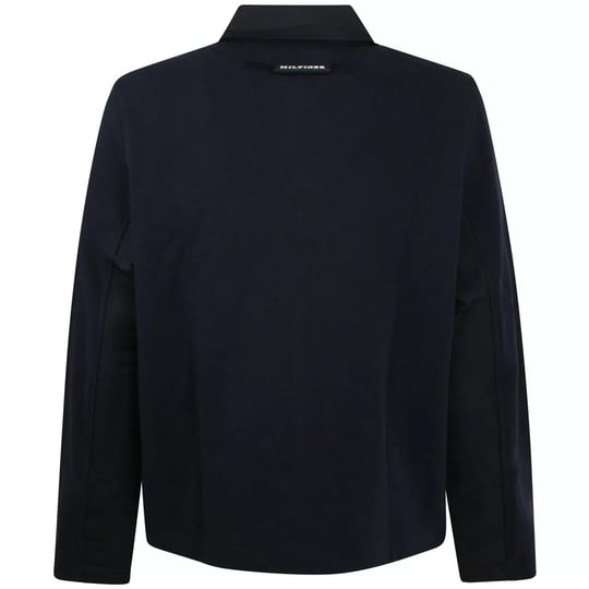 Tommy Hilfiger Tommy Hilfiger Erkek Uzun Kollu Fermuarlı Marka Logolu Mavi Ceket MW0MW33654-DW5