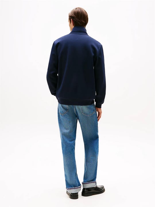 Tommy Hilfiger Tommy Hilfiger Erkek Uzun Kol Normal Dik Yaka Günlük Mavi Sweatshirt MW0MW36510-DW5