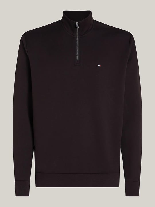 Tommy Hilfiger Tommy Hilfiger Erkek Uzun Kol Normal Dik Yaka Günlük Siyah Sweatshirt MW0MW36510-BDS