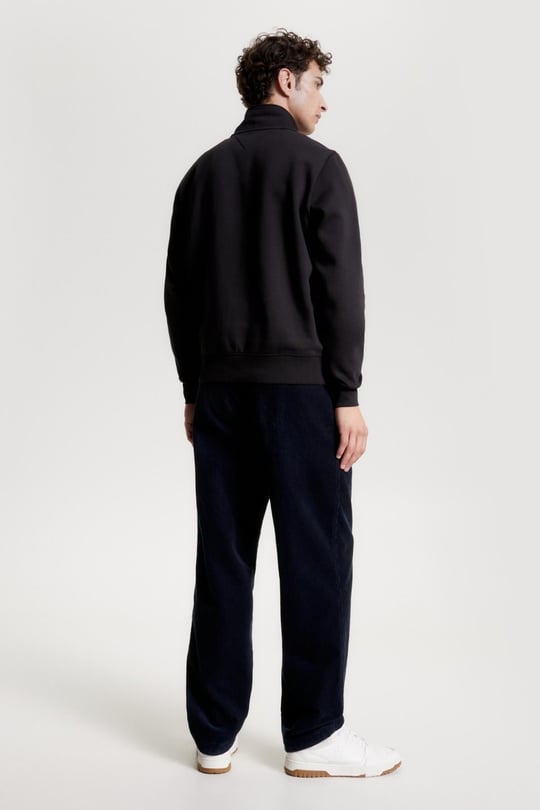 Tommy Hilfiger Tommy Hilfiger Erkek Uzun Kol Normal Dik Yaka Günlük Siyah Sweatshirt MW0MW20954-BDS