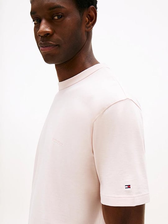 TOMMY HILFIGER Tommy Hilfiger Erkek Yuvarlak Yaka Regular Fit Düz Model Kısa Kol Pembe T-Shirt MW0MW39358-TPB