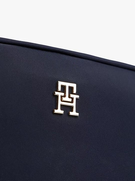 Tommy Hilfiger Tommy Hilfiger Kadın Ayarlanabilir Omuz Askılı TH Monogram Logolu Lacivert Omuz Çantası AW0AW17704-DW6