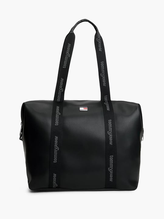 Tommy Hilfiger Tommy Hilfiger Kadın Bayrak Logo Detaylı Fermuarlı Siyah Omuz Çantası AW0AW19046-BDS