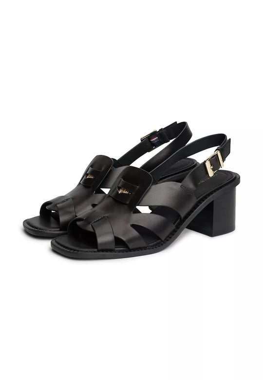 Tommy Hilfiger Tommy Hilfiger Kadın Çapraz Bağlamalı Dolgu Topuklu Siyah Sandalet FW0FW09135-BDS