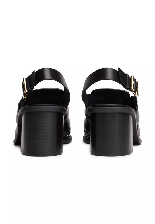 Tommy Hilfiger Tommy Hilfiger Kadın Çapraz Bağlamalı Dolgu Topuklu Siyah Sandalet FW0FW09135-BDS