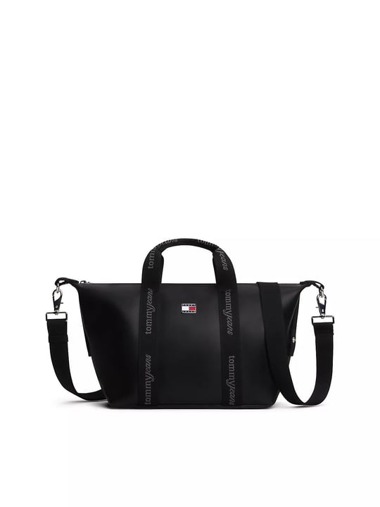 Tommy Hilfiger Tommy Hilfiger Kadın Çıkarılabilir Uzun Askılı Bayrak Logo Detaylı Fermuarlı Siyah Çanta AW0AW19044-BDS