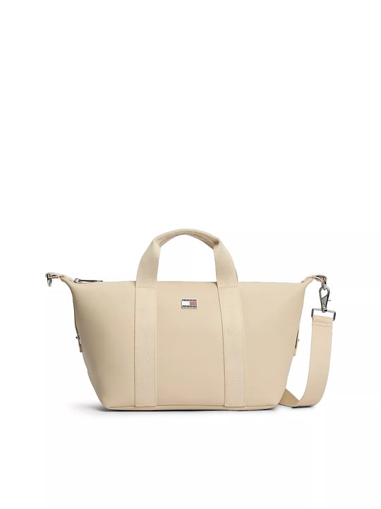 Tommy Hilfiger Tommy Hilfiger Kadın Çıkarılabilir Uzun Askılı Bayrak Logo Detaylı Fermuarlı Bej Çanta AW0AW19044-AES