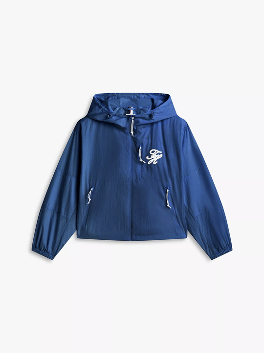 Tommy Hilfiger Tommy Hilfiger Kadın Dayanıklı İnce Kumaşlı Kapüşonlu Rahat Kalıp Lacivert Ceket WW0WW47769-C1G