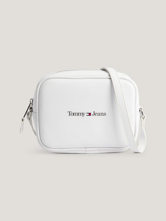 Tommy Hilfiger Tommy Hilfiger Kadın Deri Marka Logolu Fermuarlı Günlük Kullanım Beyaz Omuz Çantası AW0AW15029-YBR