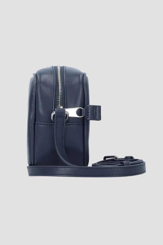 TOMMY HILFIGER Tommy Hilfiger Kadın Deri Marka Logolu Fermuarlı Günlük Kullanım Mavi Omuz Çantası AW0AW15029-C87