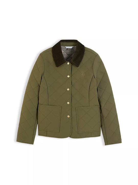 Tommy Hilfiger Tommy Hilfiger Kadın Denim Kumaş Uzun Kol Düğme Kapama Yeşil Ceket WW0WW51513-MSH