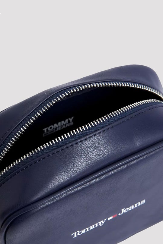 TOMMY HILFIGER Tommy Hilfiger Kadın Deri Marka Logolu Fermuarlı Günlük Kullanım Mavi Omuz Çantası AW0AW15029-C87
