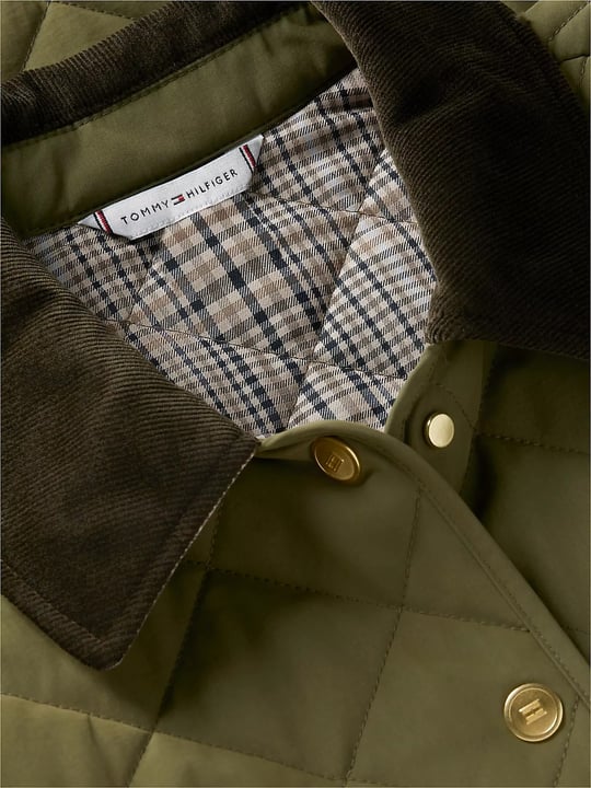 Tommy Hilfiger Tommy Hilfiger Kadın Denim Kumaş Uzun Kol Düğme Kapama Yeşil Ceket WW0WW51513-MSH