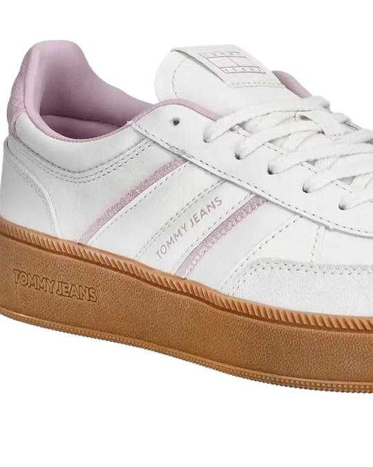 Tommy Hilfiger Tommy Hilfiger Kadın Deri Bağlamalı Rahat Taban Beyaz Sneaker EN0EN02900-0GD