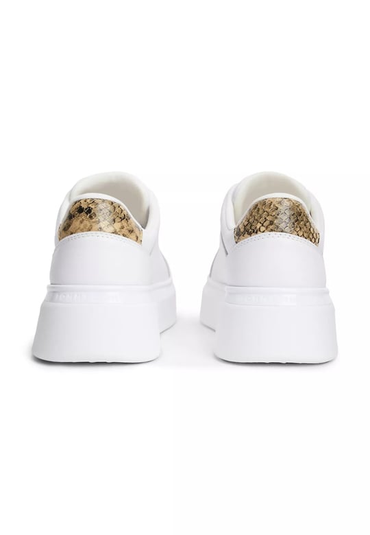 Tommy Hilfiger Tommy Hilfiger Kadın Düşük Bilekli TH Logo Detaylı Hakiki Deri Beyaz Sneaker FW0FW09456-YBS